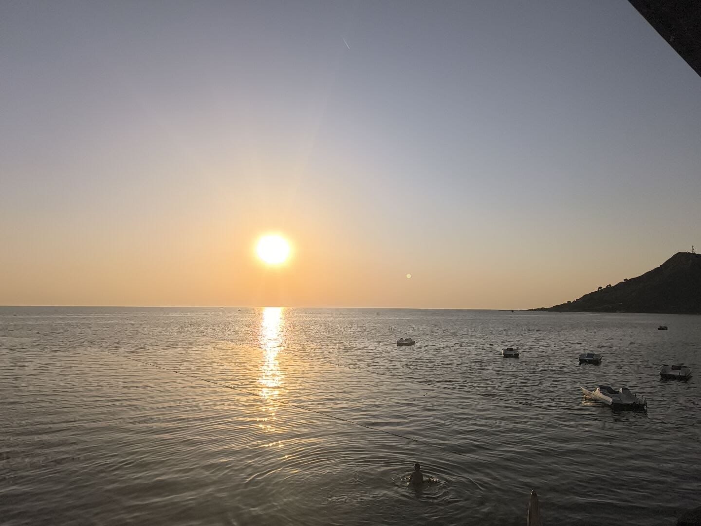 A photo of the Sun setting over the city of Durres in Albania a while ago shot by Mojisola Mary Job